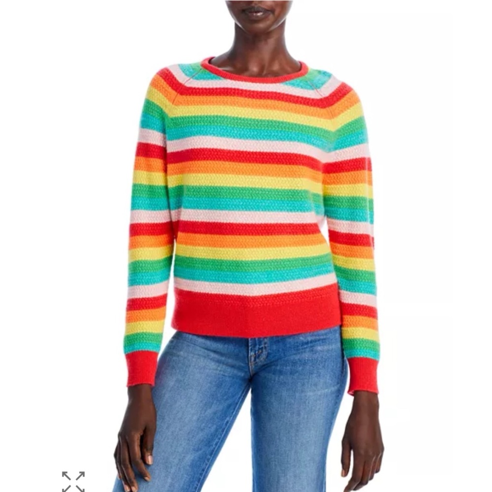 NWOT Jumper 1234 cashmere rainbow stripe sweater